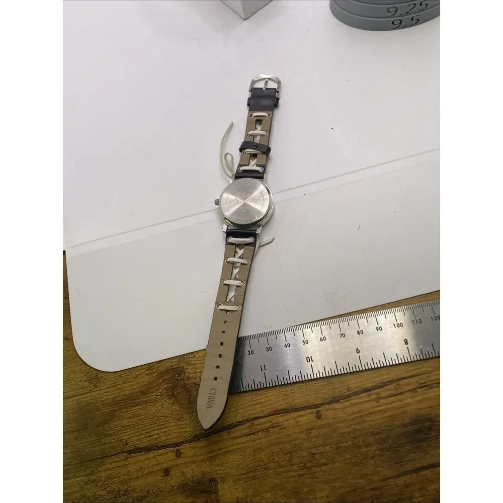 Womens Silver Vintage White Ribbon Lace Watch New Battery
